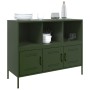 Credenza Verde Oliva 100,5x39x79cm in Acciaio Laminato a Freddo