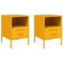 Comodini 2pz Giallo Senape 36x39x50,5cm Acciaio Laminato Freddo