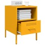 Comodini 2pz Giallo Senape 36x39x50,5cm Acciaio Laminato Freddo