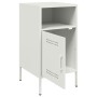 Comodini 2pz Bianchi 36x39x68cm in Acciaio Laminato a Freddo