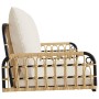 Panchina a Dondolo con Cuscini 105x58x38cm Polyrattan e Acciaio