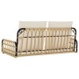 Panchina a Dondolo con Cuscini 105x58x38cm Polyrattan e Acciaio