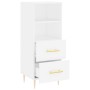 Credenza Bianca 34,5x34x90 cm in Legno Multistrato