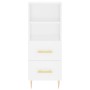 Credenza Bianca 34,5x34x90 cm in Legno Multistrato