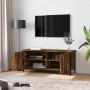 Mobile TV con Ante Rovere Fumo 102x35x45 cm Legno Multistrato