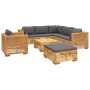 Set Divani da Giardino 8 pz con Cuscini Legno Massello di Teak