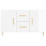 Credenza Bianco Lucido 100x36x60 cm in Legno Multistrato