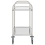 Carrello da Cucina a 2 Livelli 96,5x55x90 cm in Acciaio Inox