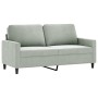 Set di Divani 3 pz con Cuscini Grigio Chiaro in Velluto
