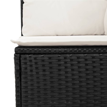 Set Divani da Giardino 12 pz con Cuscini Nero in Polyrattan