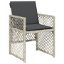 Set Pranzo Giardino 11pz con Cuscini Grigio Chiaro Polyrattan