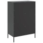 Credenza Nera 68x39x101,5 cm in Acciaio Laminato a Freddo