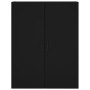 Credenza Nera 69,5x34x180 cm in Legno Multistrato
