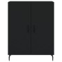 Credenza Nera 69,5x34x180 cm in Legno Multistrato