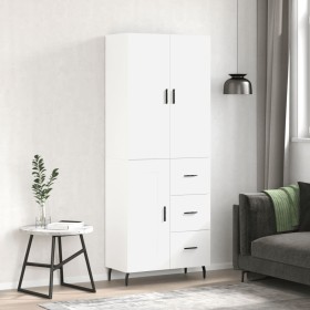 Credenza Bianca 69,5x34x180 cm in Legno Multistrato