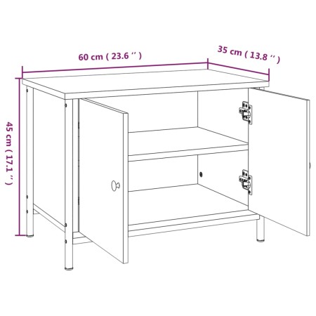 Mobile TV con Ante Rovere Sonoma 60x35x45 cm Legno Multistrato