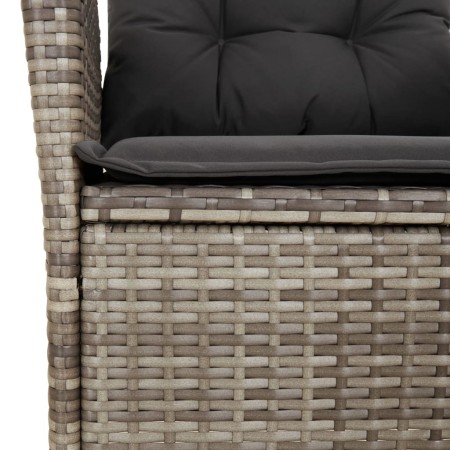 Set da Pranzo da Giardino 5 pz con Cuscini in Polyrattan Grigio