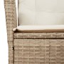 Set da Pranzo da Giardino 5 pz con Cuscini Beige in Polyrattan