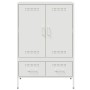 Credenza Bianca 68x39x101,5 cm in Acciaio Laminato a Freddo