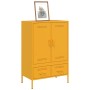 Credenza Giallo Senape 68x39x101,5 cm Acciaio Laminato Freddo