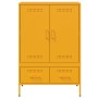 Credenza Giallo Senape 68x39x101,5 cm Acciaio Laminato Freddo