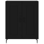 Credenza Nera 69,5x34x180 cm in Legno Multistrato