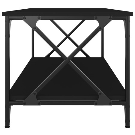 Tavolino da Salotto Nero 100x50x45 cm Legno Multistrato e Ferro