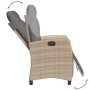 Set da Pranzo da Giardino 5 pz con Cuscini Beige in Polyrattan