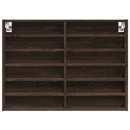 Armadietto Vetrina Rovere Marrone 80x8,5x58cm Legno Multistrato