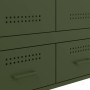 Credenza Verde Oliva 68x39x101,5 cm Acciaio Laminato a Freddo