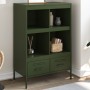 Credenza Verde Oliva 68x39x101,5 cm Acciaio Laminato a Freddo