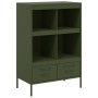 Credenza Verde Oliva 68x39x101,5 cm Acciaio Laminato a Freddo