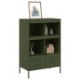 Credenza Verde Oliva 68x39x101,5 cm Acciaio Laminato a Freddo