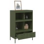 Credenza Verde Oliva 68x39x101,5 cm Acciaio Laminato a Freddo