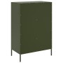 Credenza Verde Oliva 68x39x101,5 cm Acciaio Laminato a Freddo