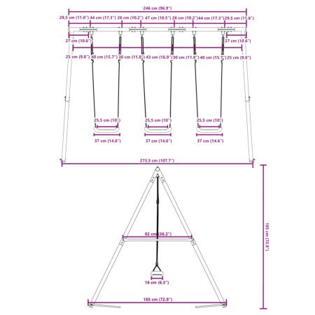 Set Altalene da Esterno 3 pz