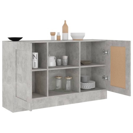 Credenza Grigio Cemento 120x30,5x70 cm in Legno Multistrato