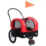 Rimorchio per Animali Domestici e Passeggino 2in1 Rosso e Nero