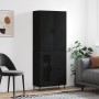 Credenza Nera 69,5x34x180 cm in Legno Multistrato