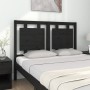 Testiera per Letto Nera 125,5x4x100cm in Legno Massello di Pino