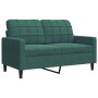 Set di Divani 3 pz con Cuscini Verde scuro in Velluto
