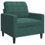 Set di Divani 3 pz con Cuscini Verde scuro in Velluto