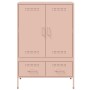 Credenza Rosa 68x39x101,5 cm in Acciaio Laminato a Freddo