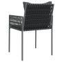 Sedie da Giardino con Cuscini 2pz Nere 54x61x83cm in Polyrattan