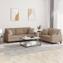 Set di Divani 2 pz con Cuscini Cappuccino in Similpelle