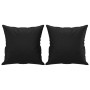 Set di Divani 3 pz con Cuscini Nero in Similpelle