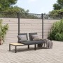 Set Divani da Giardino 2 pz con Cuscini in Alluminio Nero