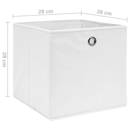 Contenitori 4 pz in Tessuto non Tessuto 28x28x28 cm Bianco