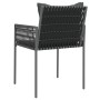 Sedie da Giardino con Cuscini 4pz Nere 54x61x83cm in Polyrattan