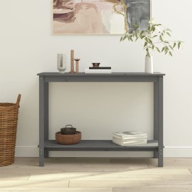 Tavolo Consolle Grigio 110x40x80 cm in Legno Massello di Pino